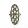 Bague argent marquise marcassite BA1-0047