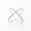 Bague argent zirconium double