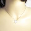 Collier argent trèfle nacré zirconium