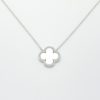 Collier argent trèfle nacré zirconium